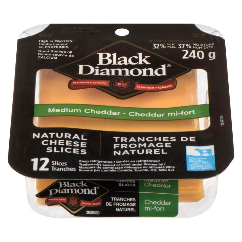 BLACK DIAMOND - MEDIUM CHEDDAR SLICES240GR 240GR