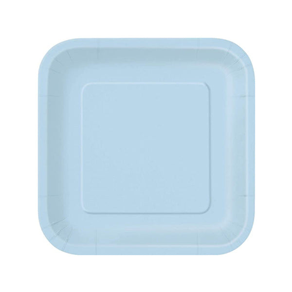 Blue square paper plates hotsell