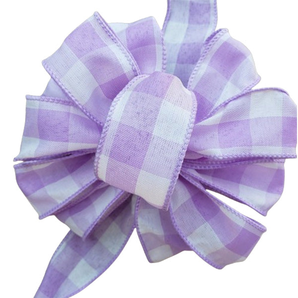 ACTION IMPORT - 1.5IN LAVENDER/WHITE SPRING PLAID RIBBON 50YDS EA