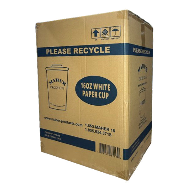 MAHER PRODUCTS -  WHITE HOT PAPER CUP 16OZ 50PK