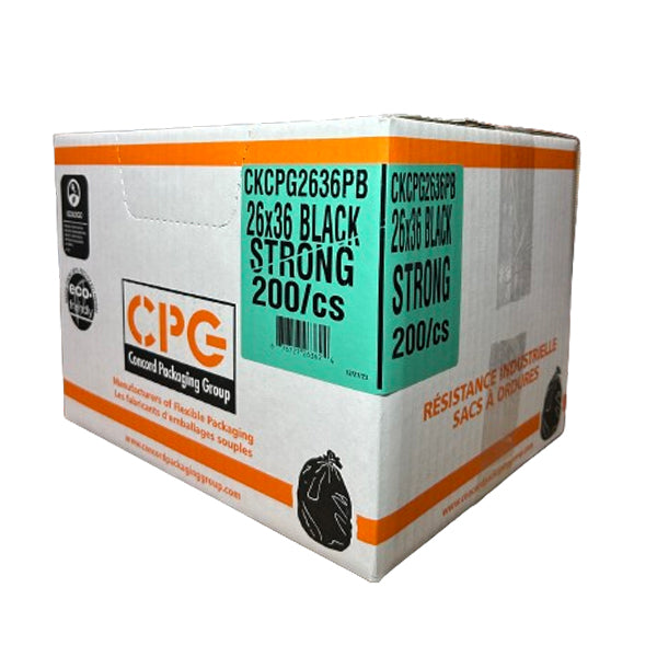 CPG - STRONG BLACK GARBAGE BAGS 26X36 200PK