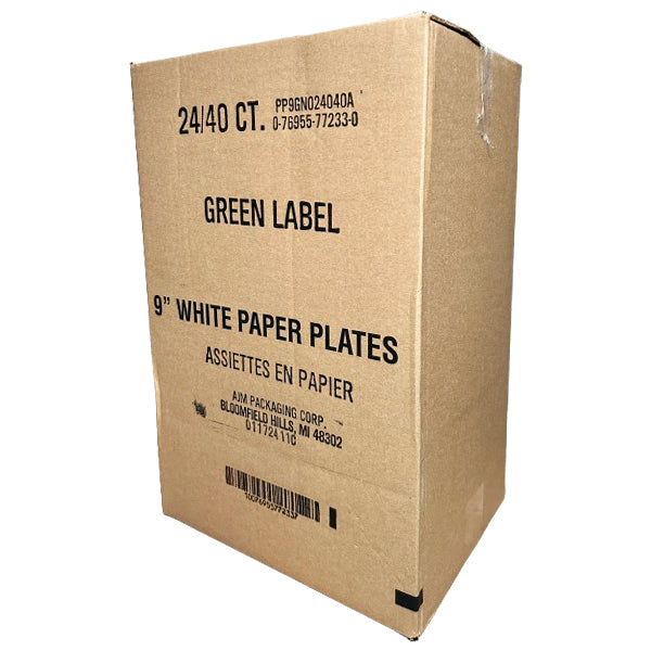 GREEN LABEL - 9" PAPER PLATES 24x40 EA