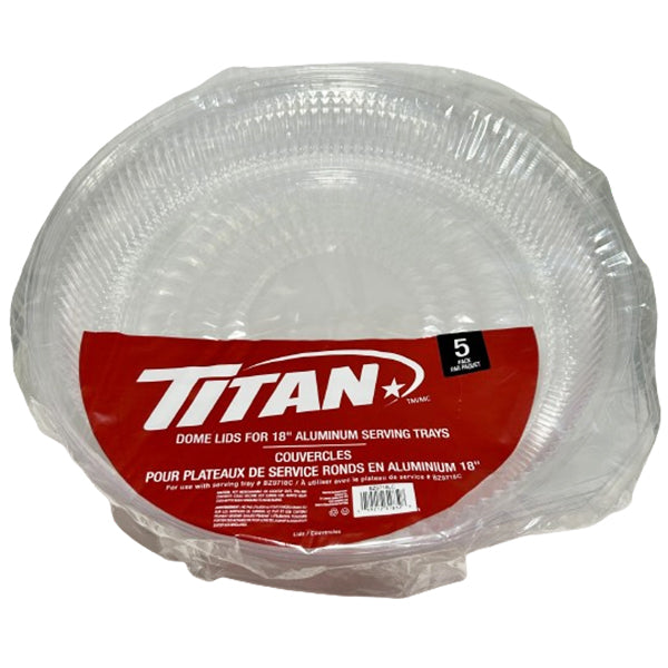 TITAN - 18in DOME LIDS FOR ALUMINUM TRAY 5 PK