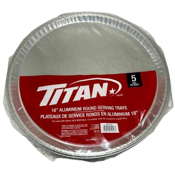 TITAN - 18" ROUND ALUMINUM SERVING TRAY 5EA