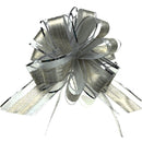APEX ELEGANCE - 7IN MIXED FABRICS PULL BOWS- SILVER EA