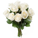 FRESH CUT - WHITE ROSES BOUQUET 50CM 12UN