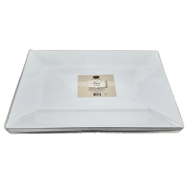 MADISON - 12.75" WHITE RECTANGLE PLATES 12x10 PK