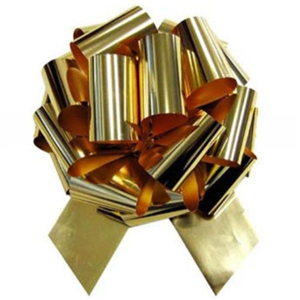 METALLIC PULL BOW- GOLD 8IN