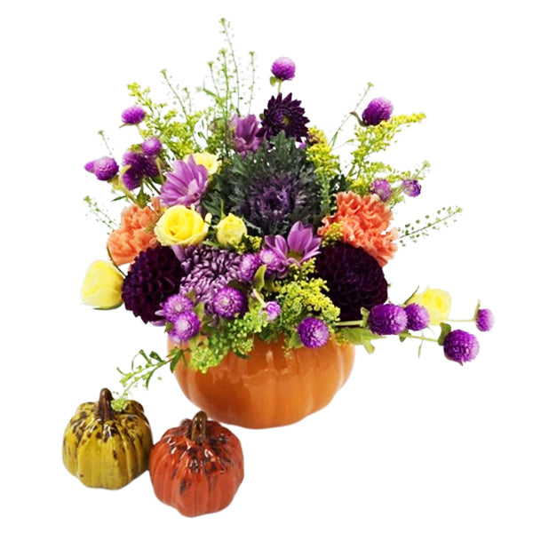 MVR PLUS - LARGE ORANGE  PUMPKING FLORAL ARRANGEMENT EA