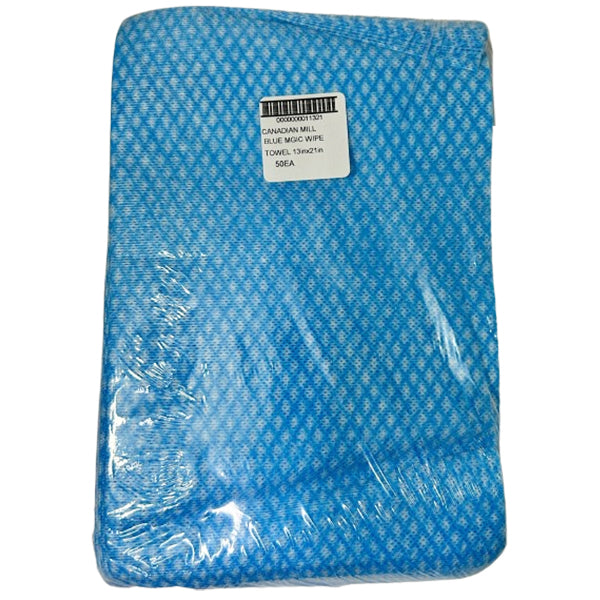 CANADIAN MILL - BLUE MGIC WIPE TOWEL 13inx21in 50EA