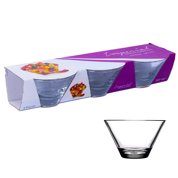 IMPERIAL - GLASS BOWL 4.25"x2.5" 3 PK