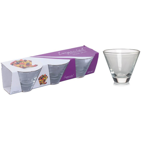 IMPERIAL - GLASS BOWL 4.25"x2.5" 3 PK