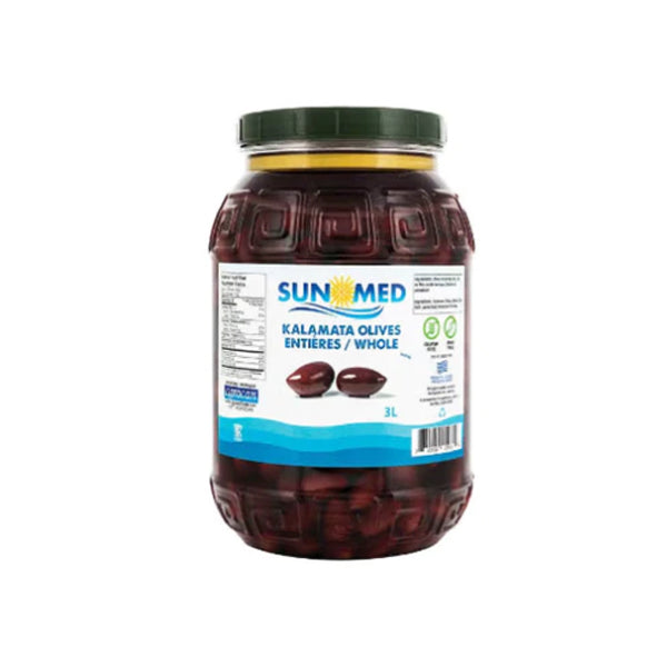 SUNMED - KALAMATA OLIVES WHOLE EXTRA LARGE (201-230) 6x3 LT