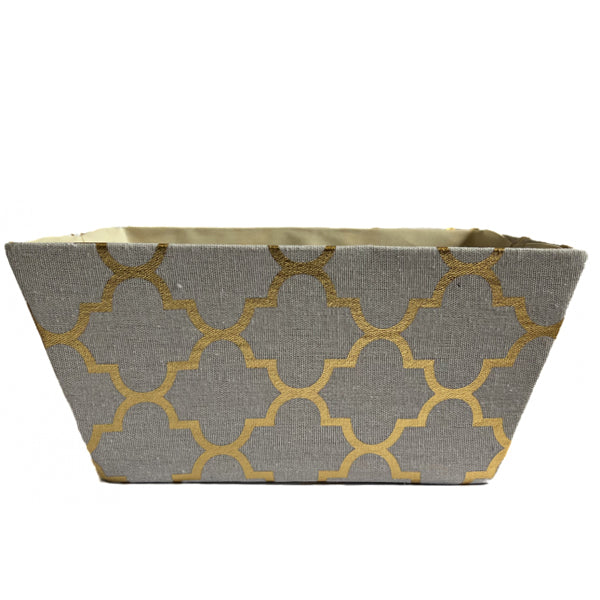 APEX - RECTANGULAR PATTERNED GOLD FABRIC BASKET 1EA