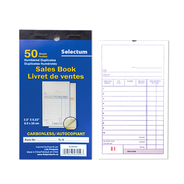 SELECTUM - 50 DUPLICATE SALES BOOK 10x1 UN