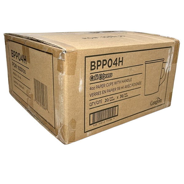 CAFE EXPRESS - 4OZ PAPER CUPS W/ HANDLE 36x20 PK