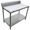 EFI - STAINLESS STEEL POLYBOARD WORKTABLE WITH 6IN BACKSPLASH 24 INx48 IN