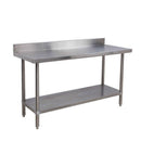 EFI - STAINLESS STEEL POLYBOARD WORKTABLE WITH 6IN BACKSPLASH 30 INx60 IN