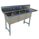 EFI - DOUBLE BOWL CORNER DRAIN SINK 24X24 1EA