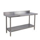 EFI - WORKTABLE WITH BACKSPLASH STAINLESS STEEL 30x72 IN