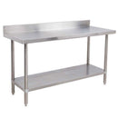 EFI - WORK TABLE WITH BACKSPLASH STAINLESS STEEL 30*84 EA
