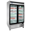 COOLASONIC - MCF8703 DOUBLE GLASS DOOR FREEZER STEEL EA