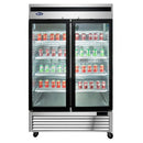 COOLASONIC - MCF8703 DOUBLE GLASS DOOR FREEZER STEEL EA