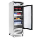 ATOSA - 1 GLASS DOOR BOTTOM MOUNT COOLER STEEL 27" WIDE