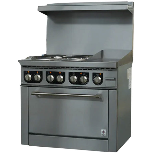 HOTZONE - ELECTRIC RANGE 4 BURNER WITH 12" GRIDDLE 36"