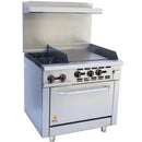 HOTZONE - 24" CHARBROILER WITH 12" GRIDDLE RANGE 36"