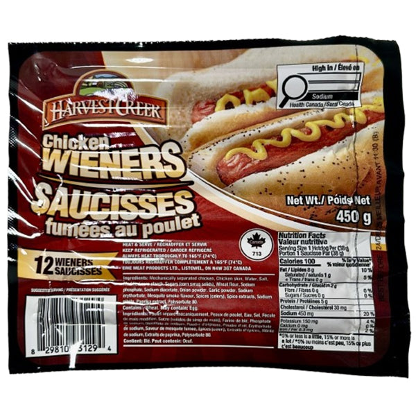 HARVEST CREEK - CHICKEN WIENERS 24x450 GR