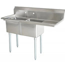 OMEGA - 24X24 IN SINK WITH RIGHT DRAINBOARD 2 COMPARTMENT 24x24