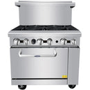 ATOSA - 36" 6 OPEN BURNERS RANGE WITH OVEN EA