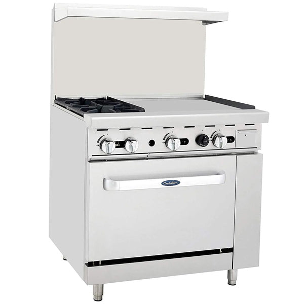 ATOSA - AGR-2B24GR 36" 2 BURNER RANGE W 24" GRIDDLE TOP LP EA