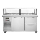 SUB EQUIP - SALAD PREP TABLE WITH SNEEZE GUARD AND DRAWERS 72"