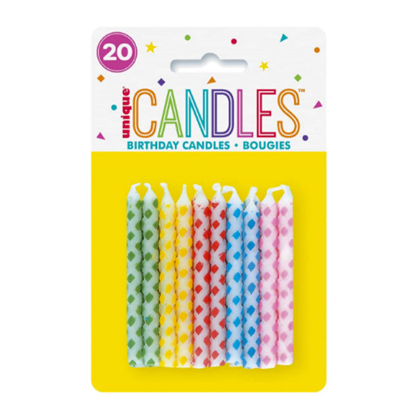 UNIQUE - DIAMOND DOT CANDLES MULTI 20EA