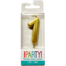 UNIQUE - MINI GOLD PICK BIRTHDAY CANDLE 1 6CT