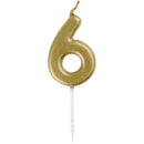 UNIQUE - MINI GOLD PICK BIRTHDAY CANDLE 6 6CT
