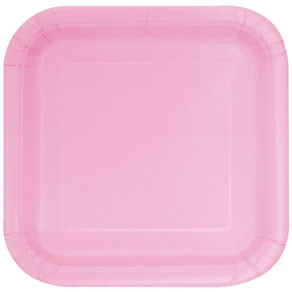 UNIQUE - LOVELY PINK 9IN SQUARE PLATES 14CT