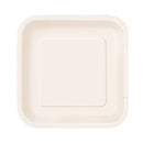 UNIQUE - 9in WHITE SQUARE PAPER PLATES EA