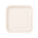 UNIQUE - 7in WHITE SQUARE PAPER PLATES 12PK EA