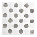 UNIQUE - SILVER FOIL DOTTED BEVERAGE NAPKIN 16 CT