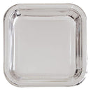 UNIQUE - SILVER FOIL SQUARE PLATE 9IN 8CT
