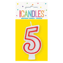 UNIQUE - DELUXE NUMERAL CANDLE 5 1EA
