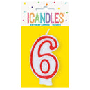 UNIQUE - DELUXE NUMERAL CANDLE 6 1EA