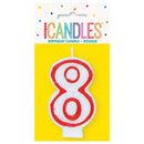UNIQUE - DELUXE NUMERAL CANDLE 8 1EA