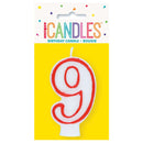 UNIQUE - DELUXE NUMERAL CANDLE 9 1EA