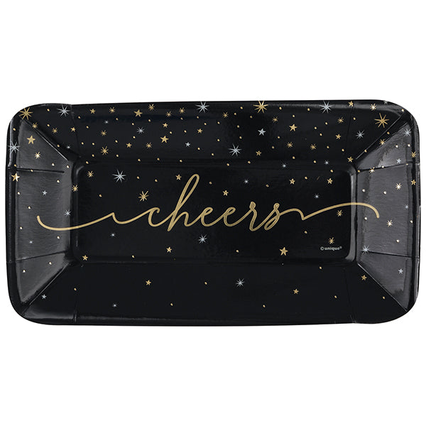 UNIQUE - DISCO NEW YEAR APPETIZER PLATE 9INx5IN 8 CT