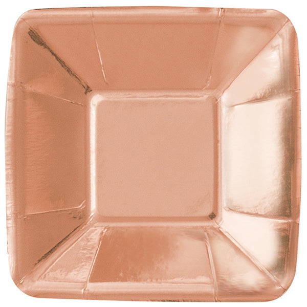 UNIQUE - ROSE GOLD FOIL APPETIZER PLATE 5 IN 8 CT