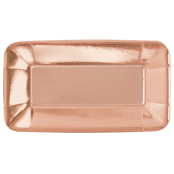 UNIQUE - ROSE GOLD FOIL APPETIZER 9x5 IN 8 CT